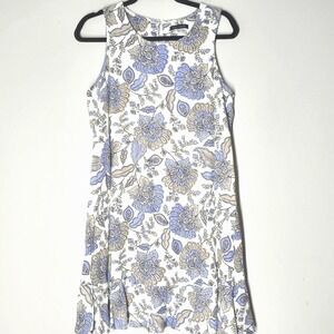 TOMMY HILFIGER Womens Linen Blend Sleevless Floral Dress Size 10 Classic Office